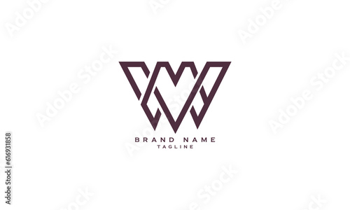 MVW, WVM, MW, WM, Abstract initial monogram letter alphabet logo design
