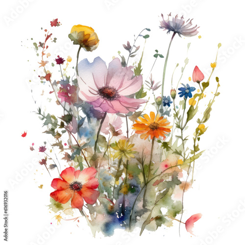 watercolor wild flower