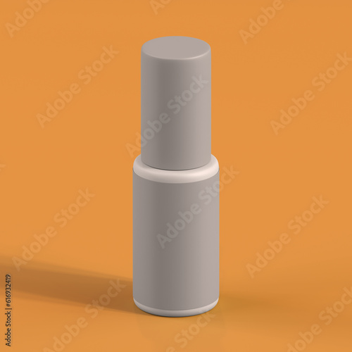 Monochrome Bottle on Orange Background, 3d Rendering