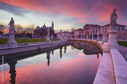 Padua, Italy. Cityscape image of Padua, Italy with Prato della Valle square at sunrise. photo