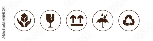 cargo icon set on white background	