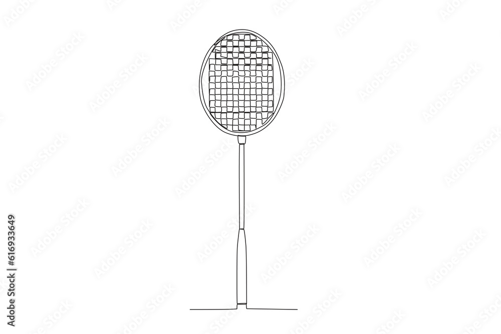 Vector badminton racket. one line art. equipments for badminton game vector illustration
Vector badminton racket. one line art. equipments for badminton game vector illustration