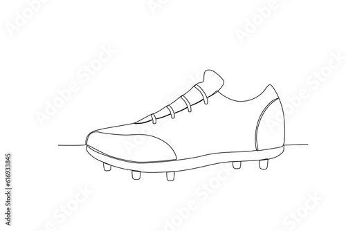Vector line drawing sketch soccer or football shoe vector illustrations 