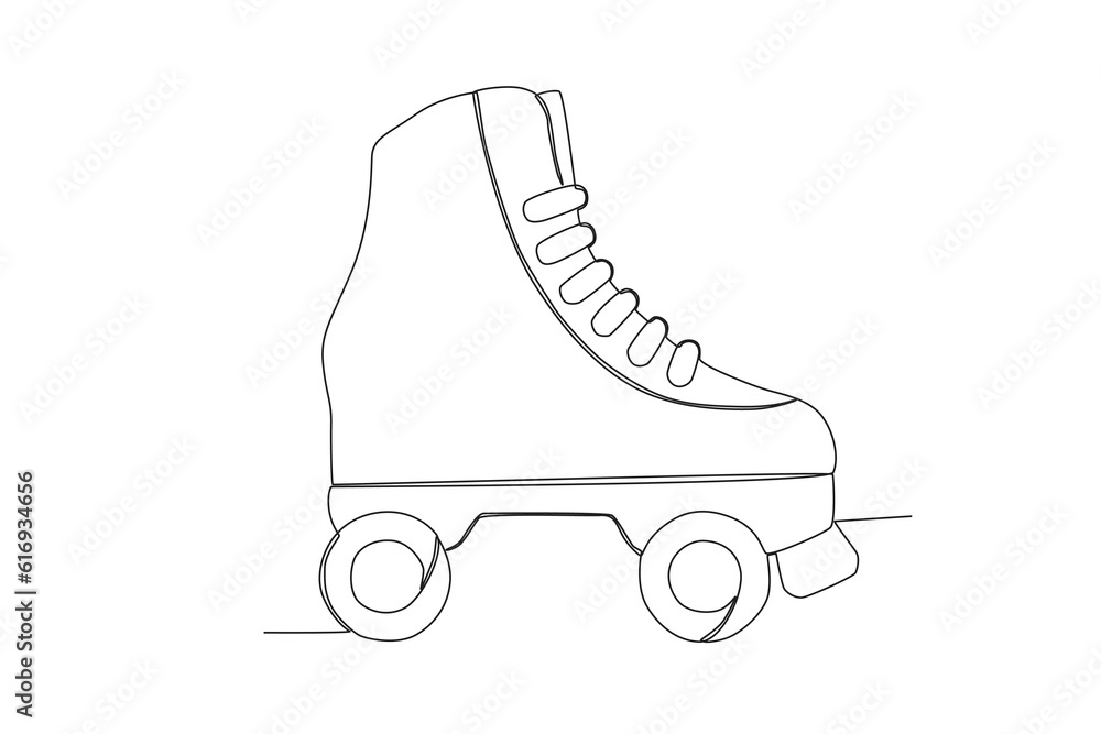 Vector continuous line of sport roller skates
Vector continuous line of sport roller skates