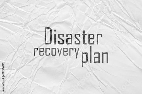 Disaster recovery plan on white background