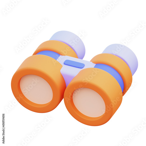 Binocular 3D Illustration