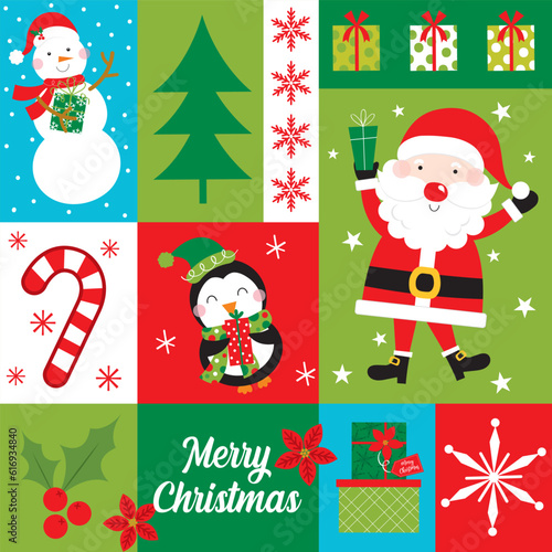 cute and colorful christmas seamless pattern design
