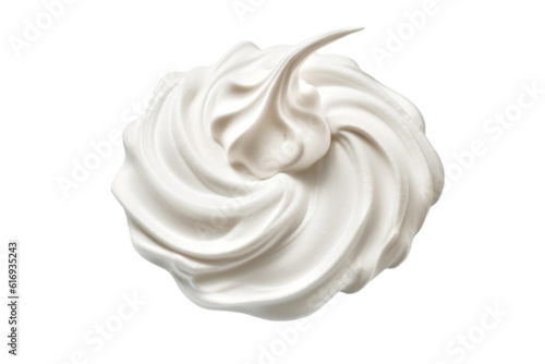 Whipped Cream Isolated on Transparent Background. AI