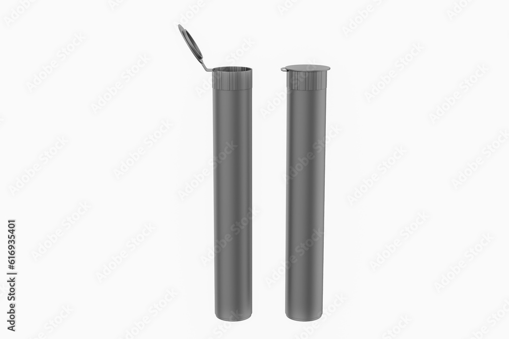 Weed Joint Pre Roll Plastic Tube Isilated On White Background. 3d illustration Weed Joint Pre Roll Plastic Tube Isilated On White Background. 3d illustration