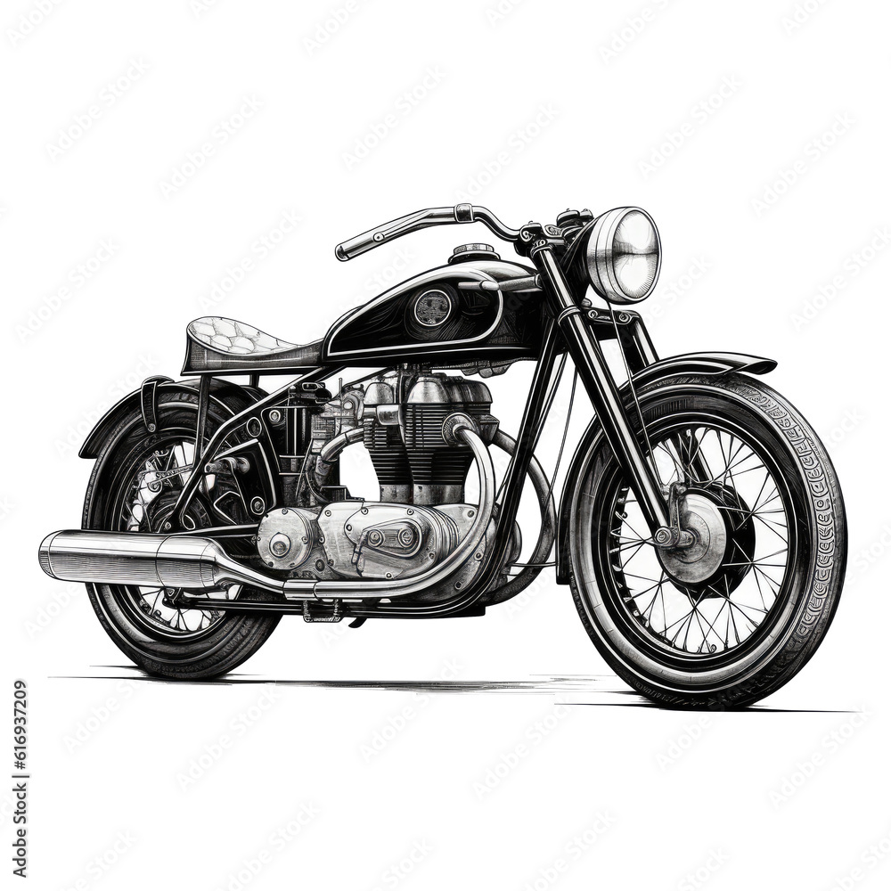 Set of motorcycle on transparent background