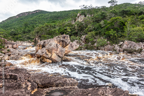 Cachoeira do Riachinho Waterfall at Vale do Capao, Chapada Diamantina, Bahia, Brazil photo