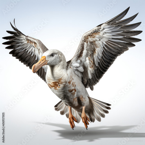 An elegant Albatross (Diomedeidae) soaring high in the sky.