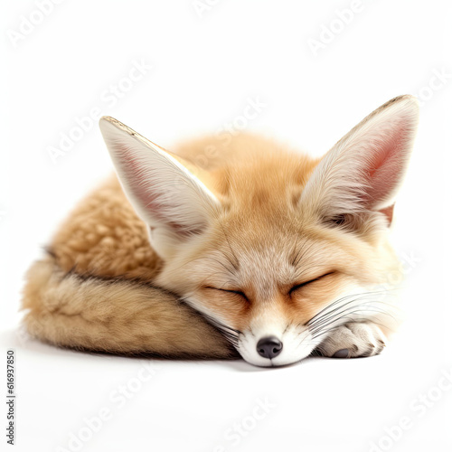 A peaceful Fennec Fox (Vulpes zerda) resting.