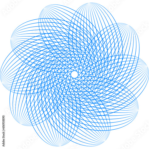 Abstract blue background with circles. Wave element