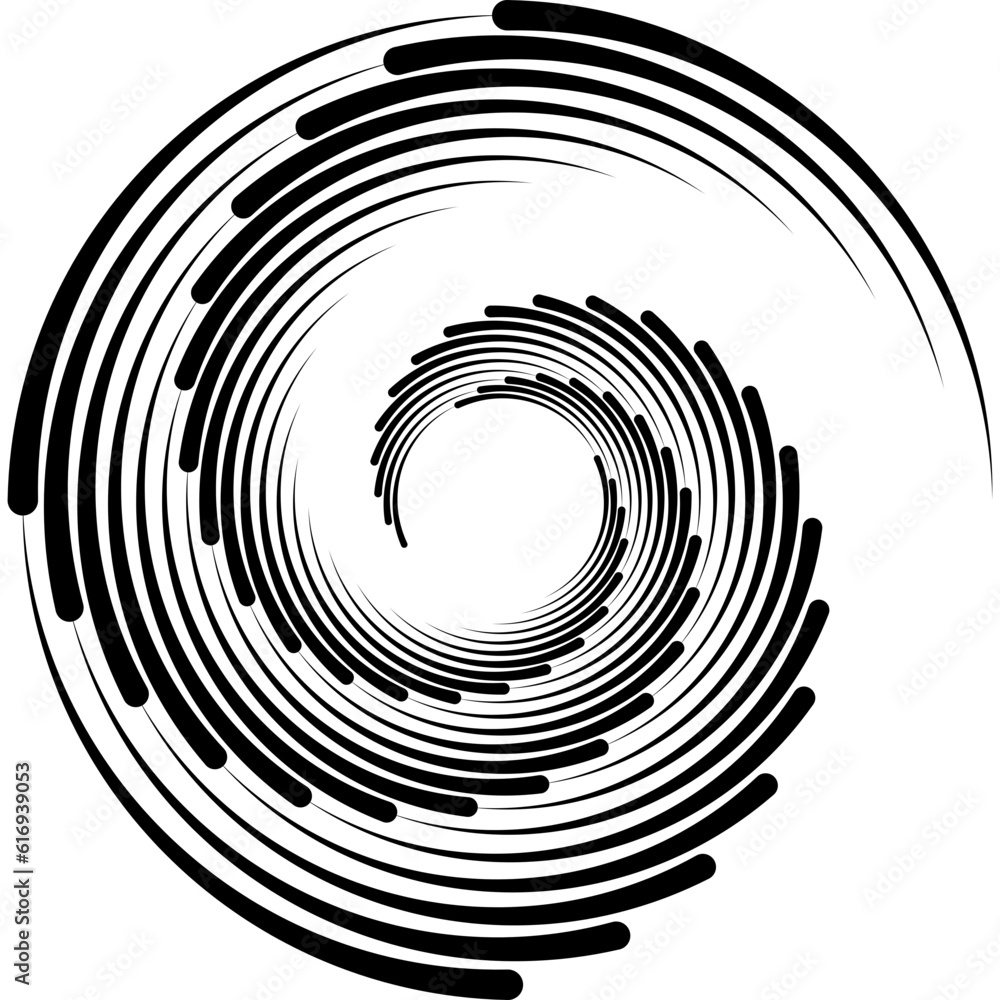 Black and white spiral. Wave element Black and white spiral. Wave element
