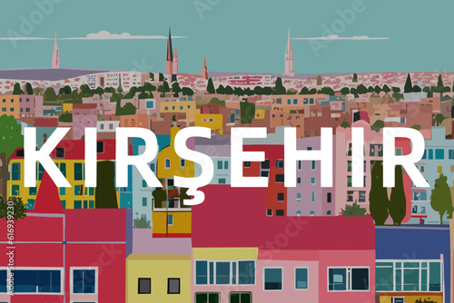 Kırşehir: Modern illustration of a Turkish scene with the name Kırşehir in Kırşehir photo