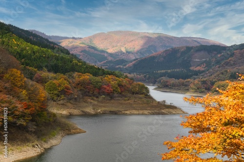 Naruko dam Miyagi prefecture in Autumn