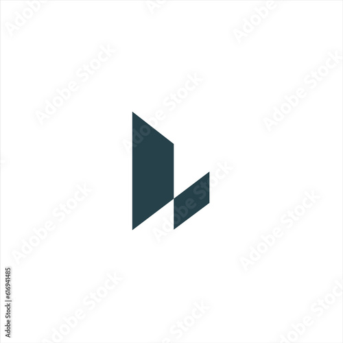L Abstract logo for sale. Modern L logo. The logo design is made of lines that form a combination of the letter L and in black and white.