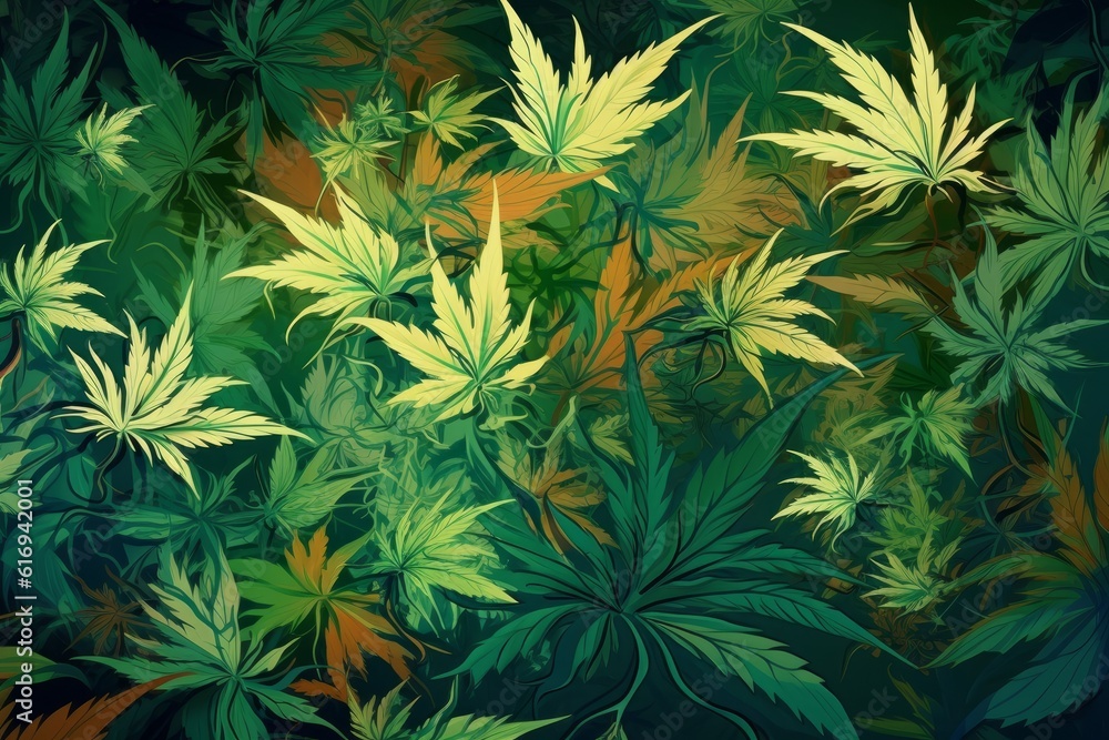 Marijuana leafes illustration background