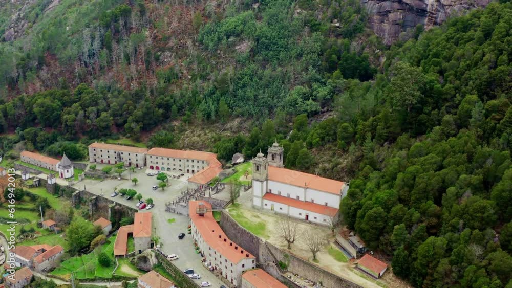 Sanctuary of Nossa Senhora da Peneda: Aerial Establishing Sanctuary of Nossa Senhora da Peneda: Aerial Establishing