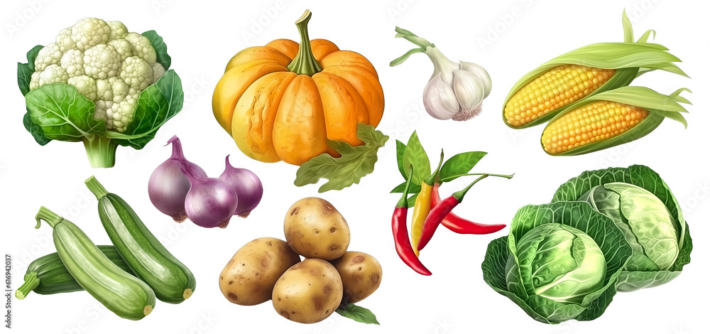 vegetables clipart, ai generated, isolated vegetables clipart, ai generated, isolated