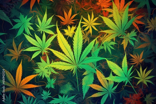 Marijuana leafes illustration background
