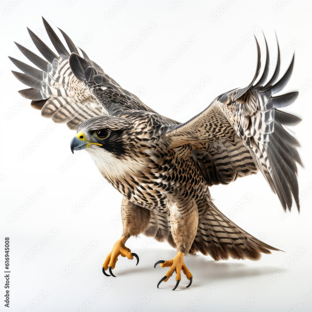 Obraz premium A stunning Falcon (Falco) in mid-flight.