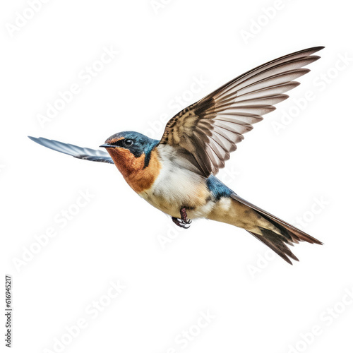 An elegant Swallow (Hirundinidae) in flight. © blueringmedia