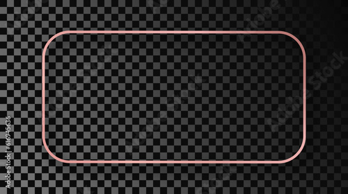 Wallpaper Mural Rose gold glowing rounded rectangular frame with shadow Torontodigital.ca