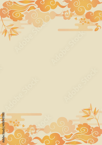 豪華な中華風フレーム枠背景