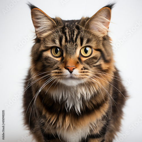A Manx cat (Felis catus) with dichromatic eyes. photo