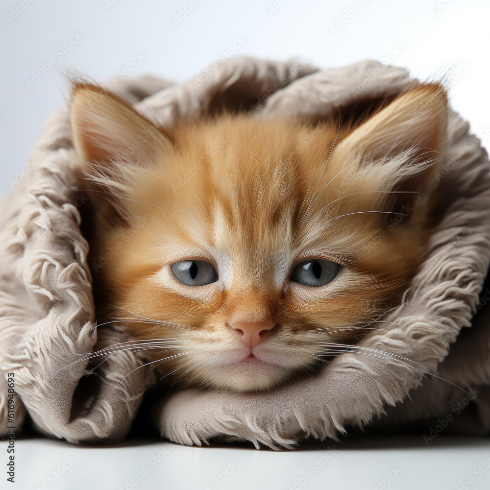 A cute Burmese kitten (Felis catus) curled up in a comfortable position. A cute Burmese kitten (Felis catus) curled up in a comfortable position.