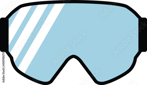 Snowboard goggles icon. Ski goggles sign. Snowboard protective mask symbol. flat style.
