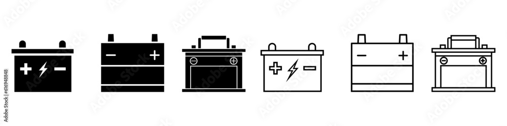 Car battery icon vector set. accumulator illustration sign collection. charge symbol or logo. Car battery icon vector set. accumulator illustration sign collection. charge symbol or logo.