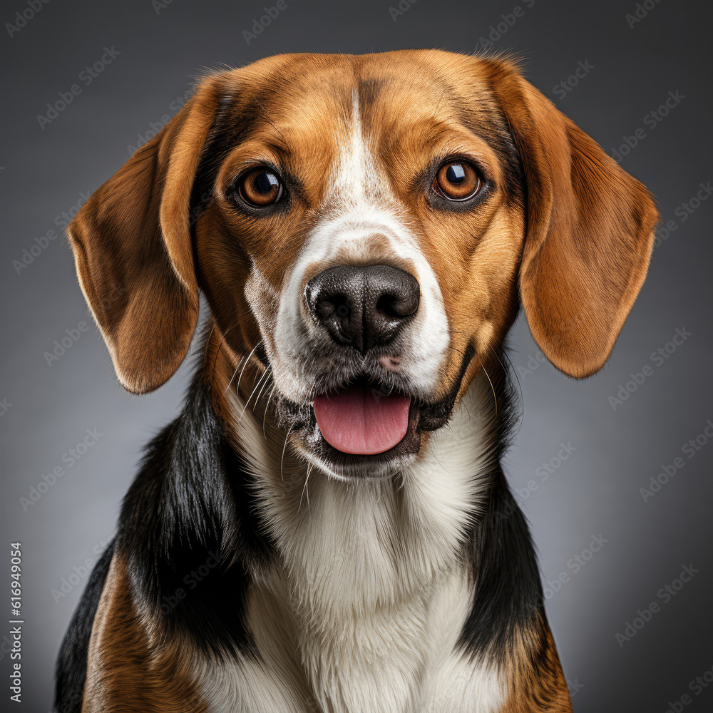 A Beagle (Canis lupus familiaris) with dichromatic eyes.