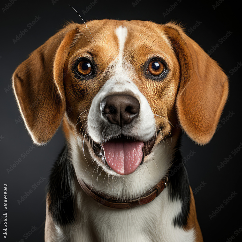 A Beagle (Canis lupus familiaris) with dichromatic eyes.