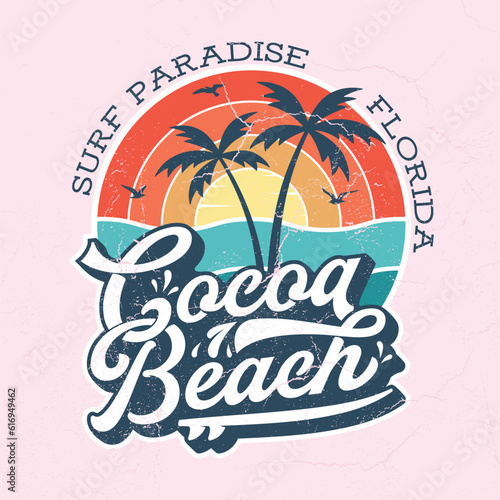 Cocoa Beach Florida - Fresh Tee Design For Printing. Good For Poster  Wallpaper  T-Shirt  Gift.
