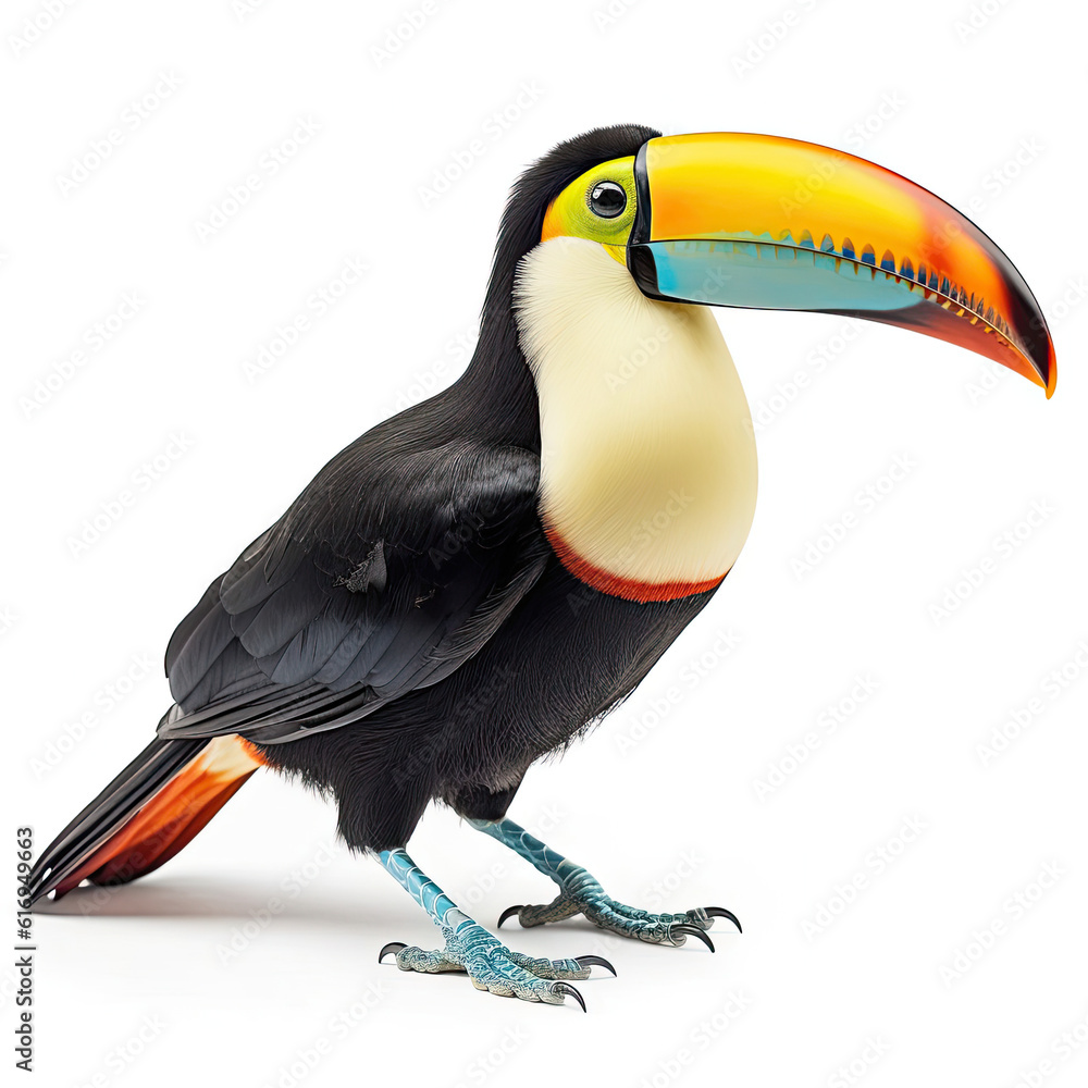 Naklejka premium An exotic Toucan (Ramphastidae) with its large beak.