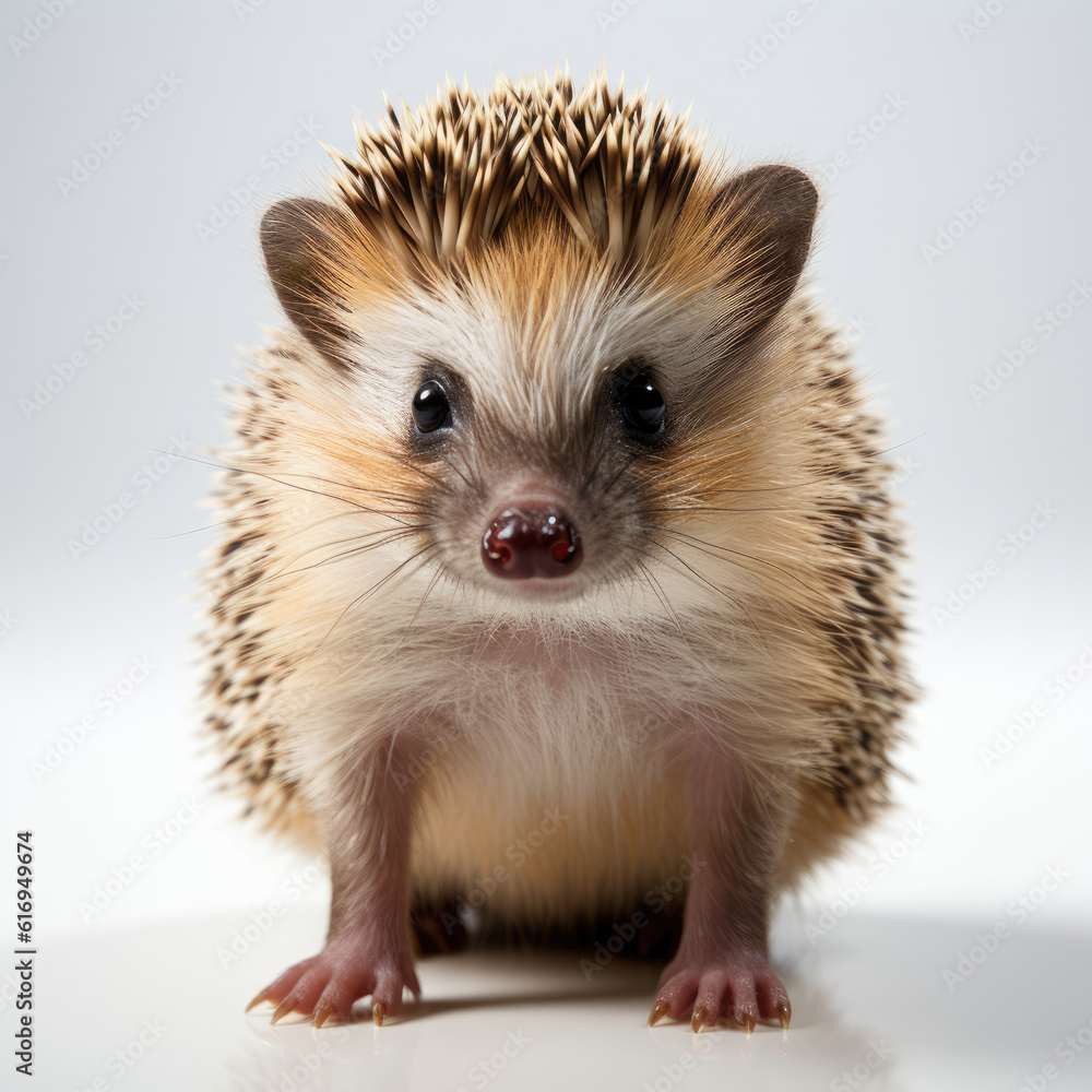 Obraz premium A cute Hedgehog (Erinaceus europaeus) curiously exploring.