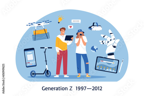 Generation Z People Composition