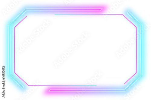 cyberpunk neon frame empty element design