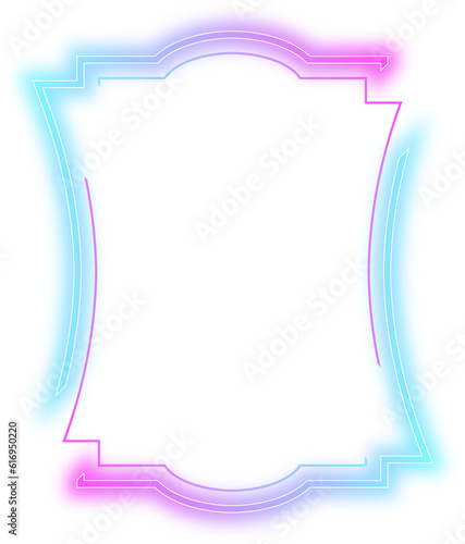 cyberpunk neon frame empty element design