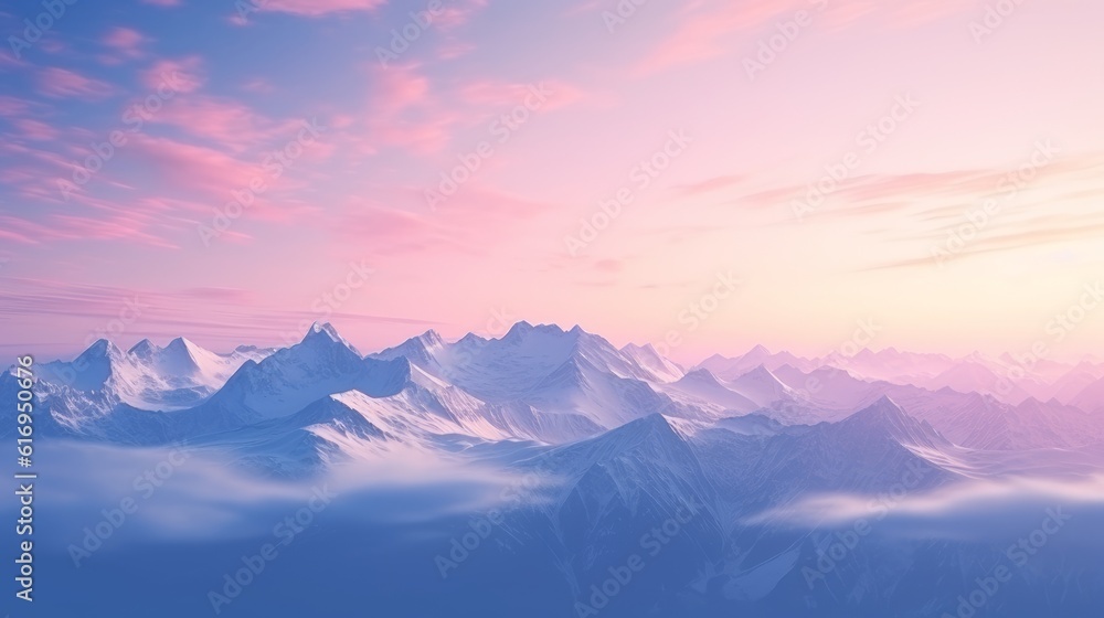 Minimalist silhouette of mountains on a calm background. Generative AI Minimalist silhouette of mountains on a calm background. Generative AI