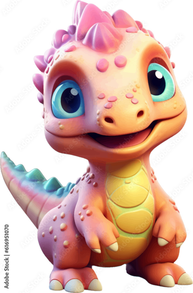 Cute dinosaer in 3D style. Cute dinosaer in 3D style.