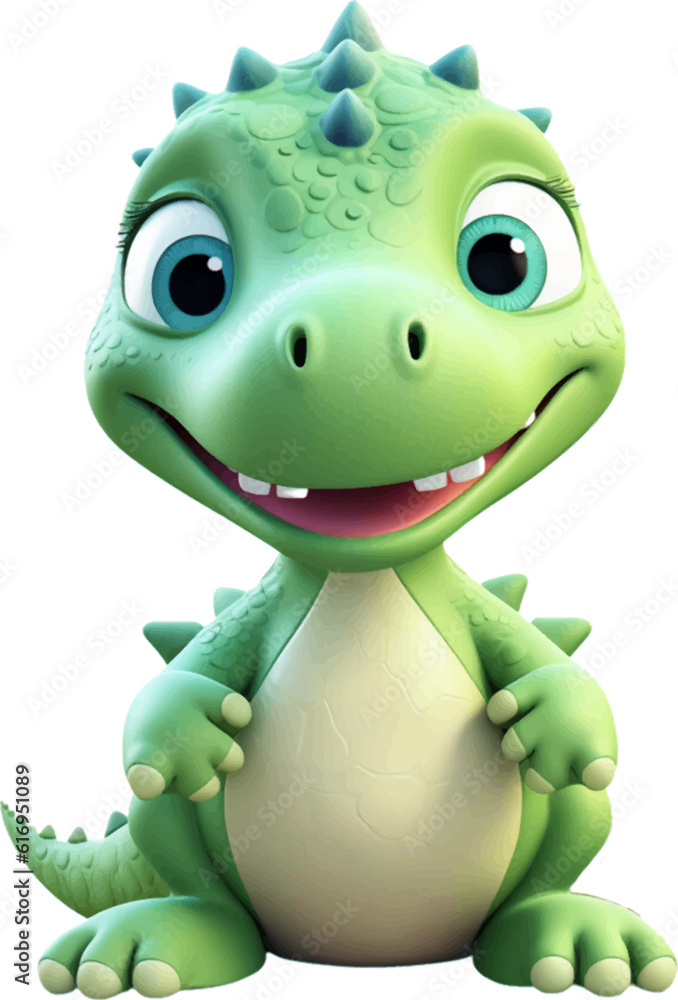 Fototapeta premium Cute dinosaer in 3D style.