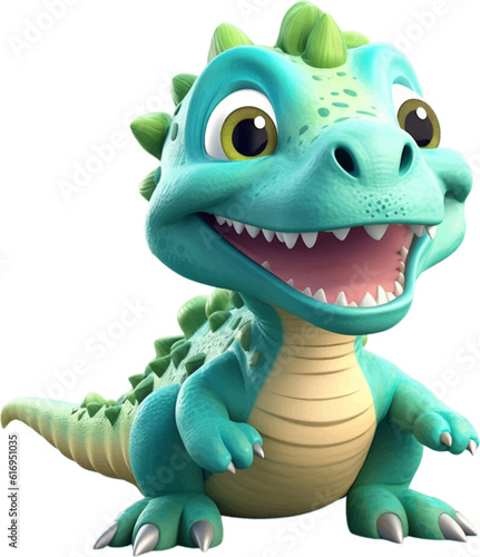 Cute dinosaer in 3D style.