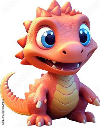 Cute dinosaer in 3D style.