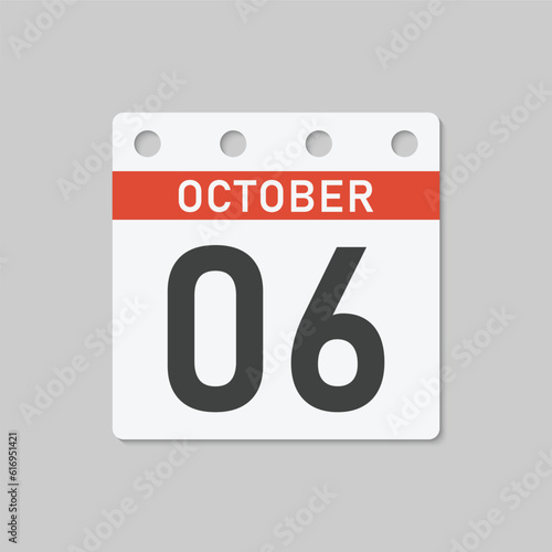 Icon page calendar day - 6 October photo