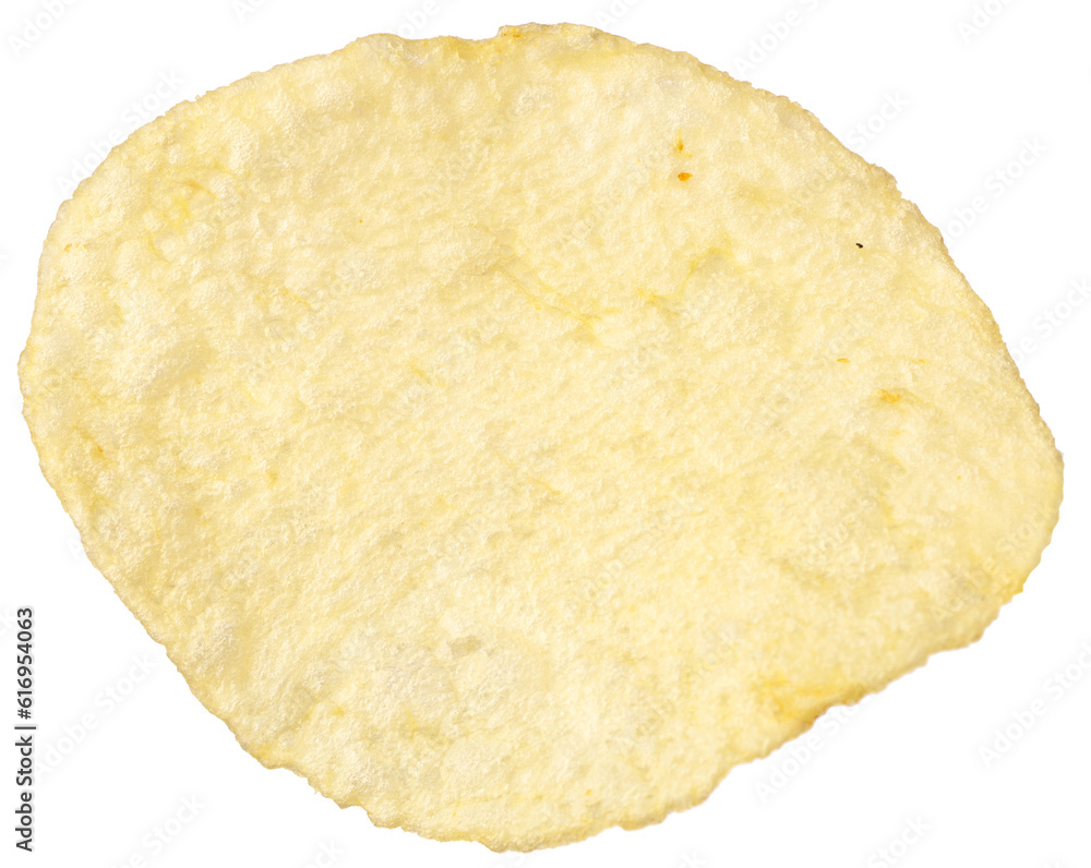 Single potato chip isolated on white background. Single potato chip isolated on white background.