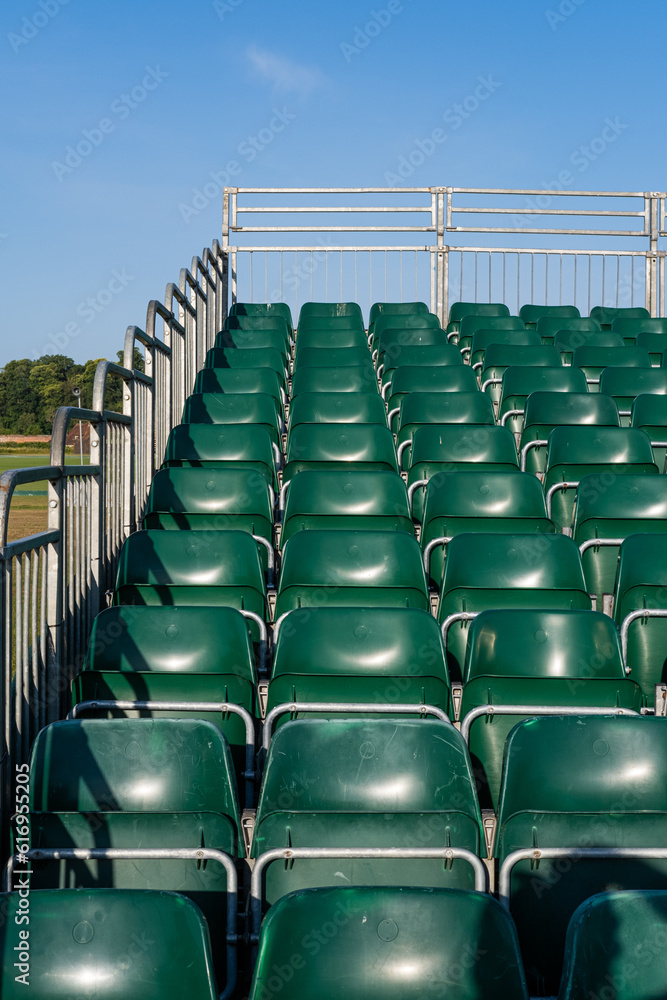 Fototapeta premium Seats at Cowdray polo ground, June 2023